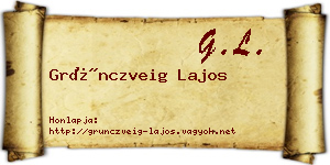 Grünczveig Lajos névjegykártya